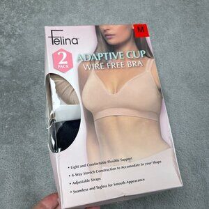 Felina Adaptive Cup Wire-Free Bra 2 Pack Size M Nylon/Spandex d0414